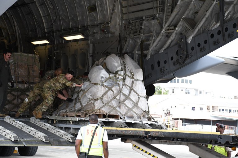 AFR donated equipment arrives at V.C. Bird International Airport, Antigua and Barbuda
