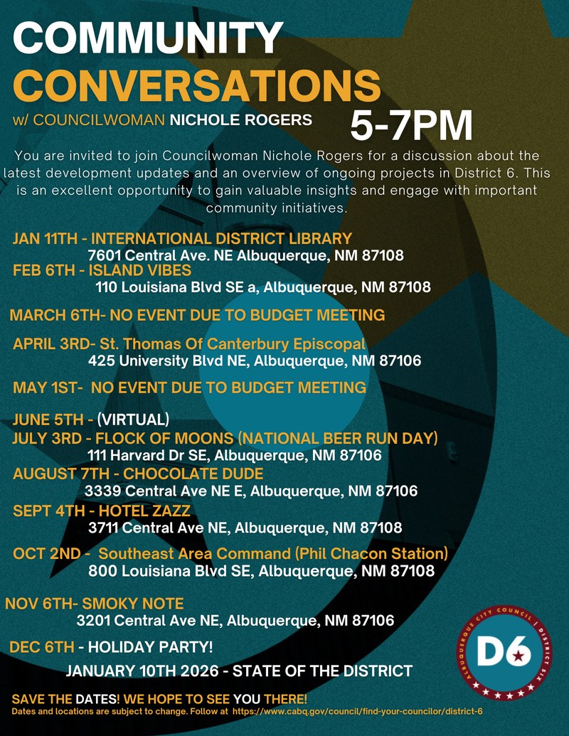 District 6 Community Conversations- (Revised: Feb. 26, 2025)