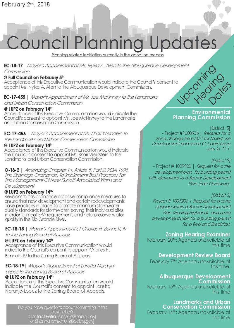 City Council Planning Newsletter City Council Planning Newsletter