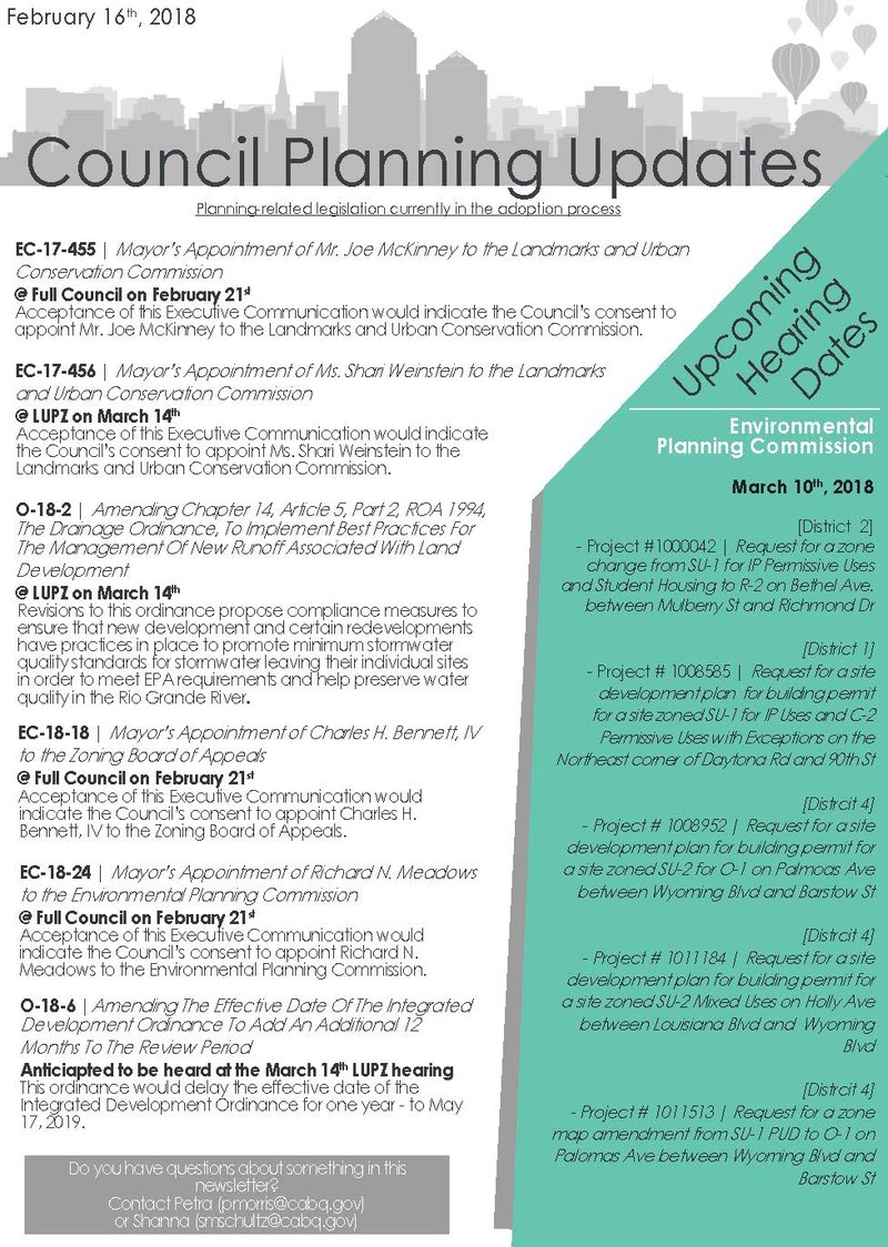 City Council Planning Newsletter City Council Planning Newsletter