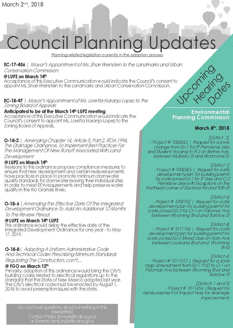 City Council Planning Newsletter City Council Planning Newsletter