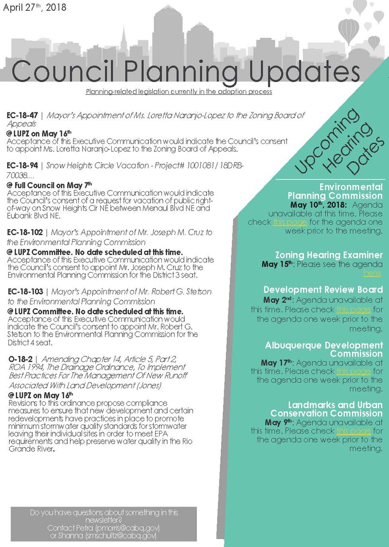 City Council Planning Newsletter