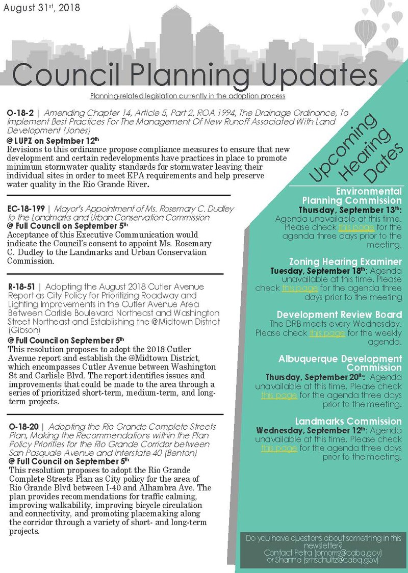 City Council Planning Newsletter