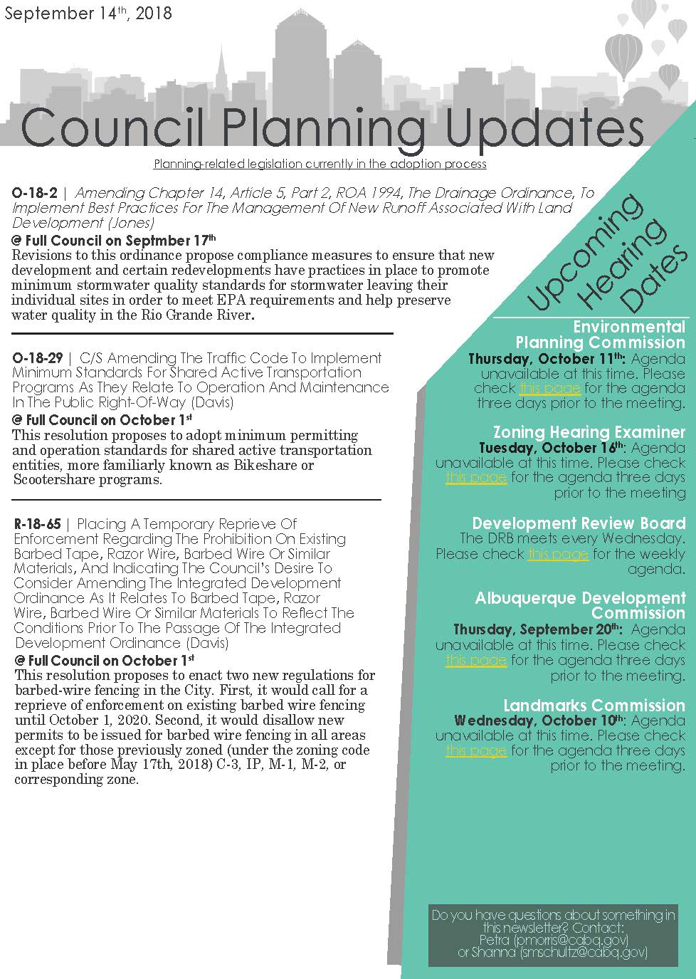 City Council Planning Newsletter — City of Albuquerque