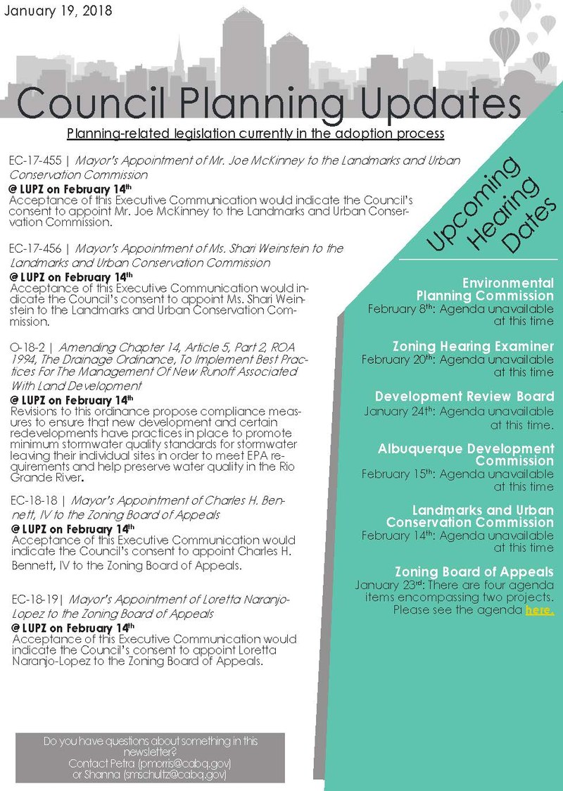 City Council Planning Newsletter