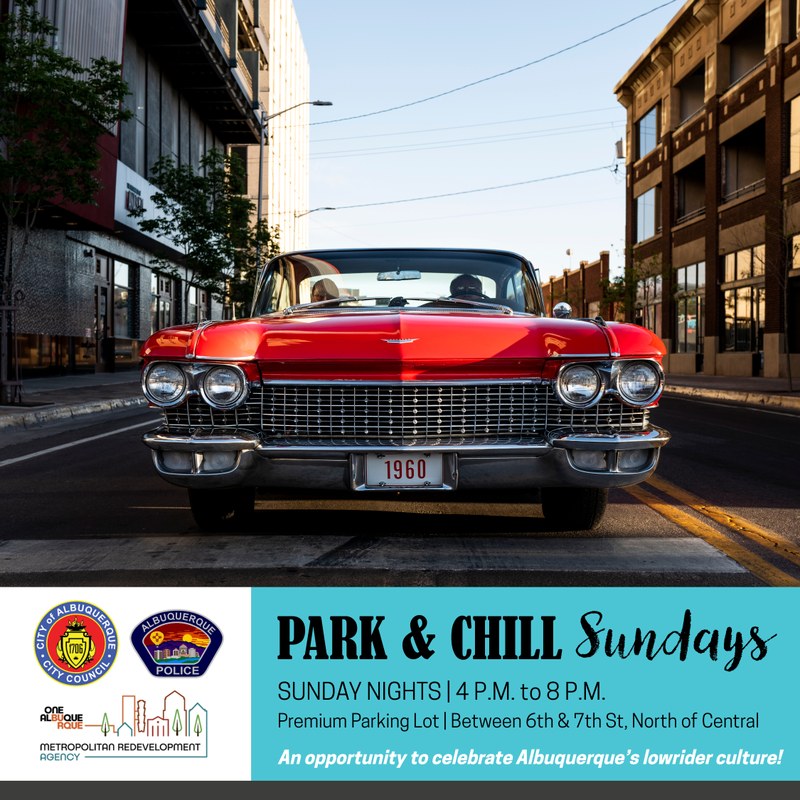 Mayor Keller, MRA Director Brunner, City Councilor Joaquín Baca, and City Councilor Klarissa Peña Announce "Park & Chill Sundays" Pilot Program Mayor Keller, MRA Director Brunner, City Councilor Joaquín Baca, and City Councilor Klarissa Peña Announce "Park & Chill Sundays" Pilot Program