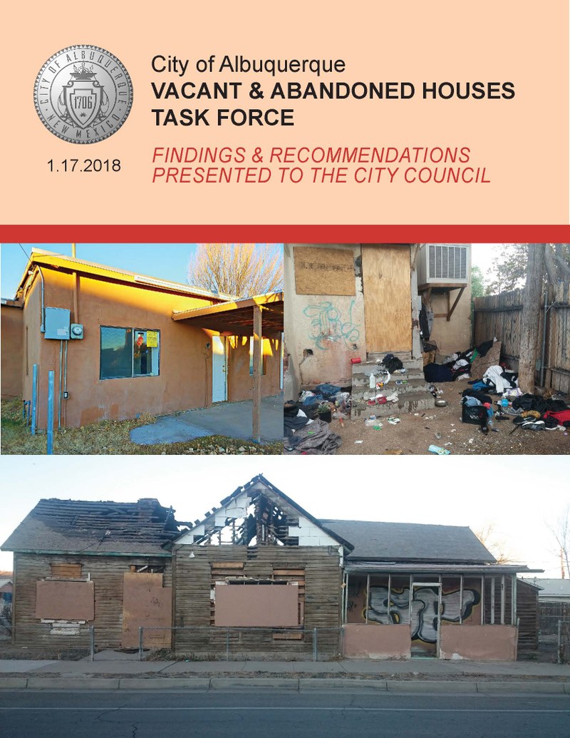 The Vacant and Abandoned Houses Task Force Releases Report The Vacant and Abandoned Houses Task Force Releases Report