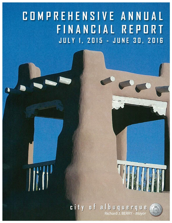 Comprehensive Annual Financial Report Cover - 2016