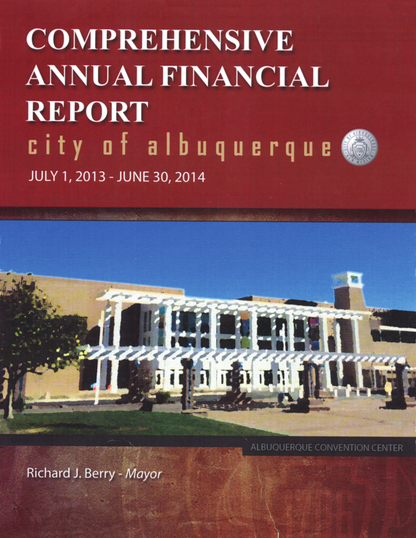 Comprehensive Annual Financial Report Cover - Fiscal 2014