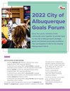 2022 City of Albuquerque Goals Forum Flier (English).