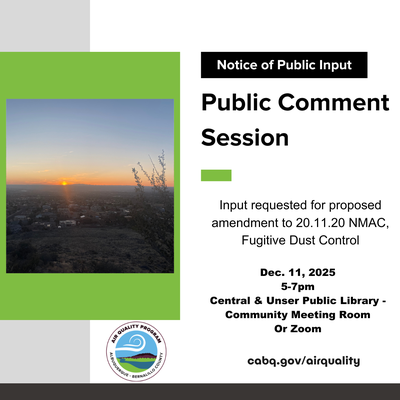 Notice of Public Input - Public Comment Session