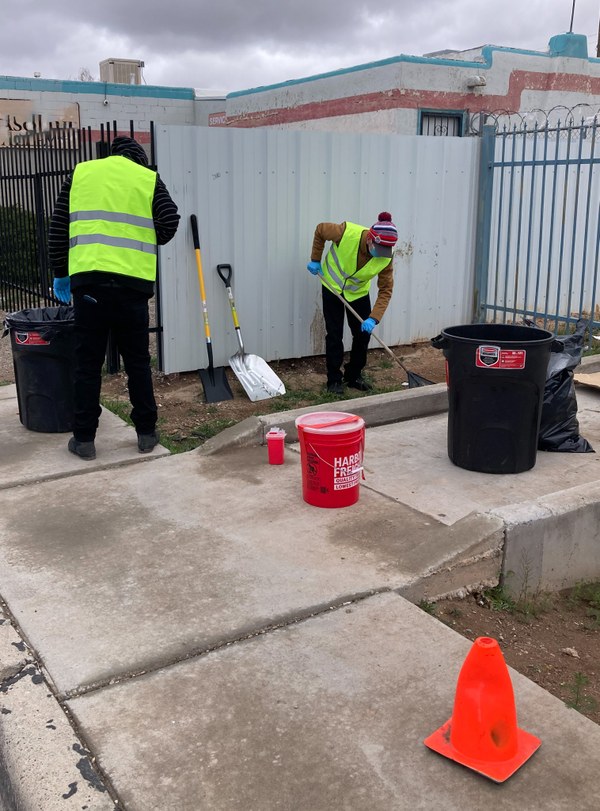Biowaste Cleanup April 2024 -  team cleaning.