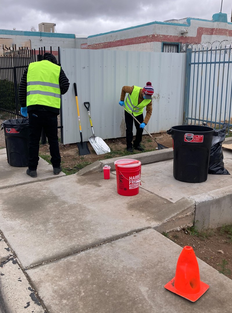Biowaste Cleanup April 2024 -  team cleaning