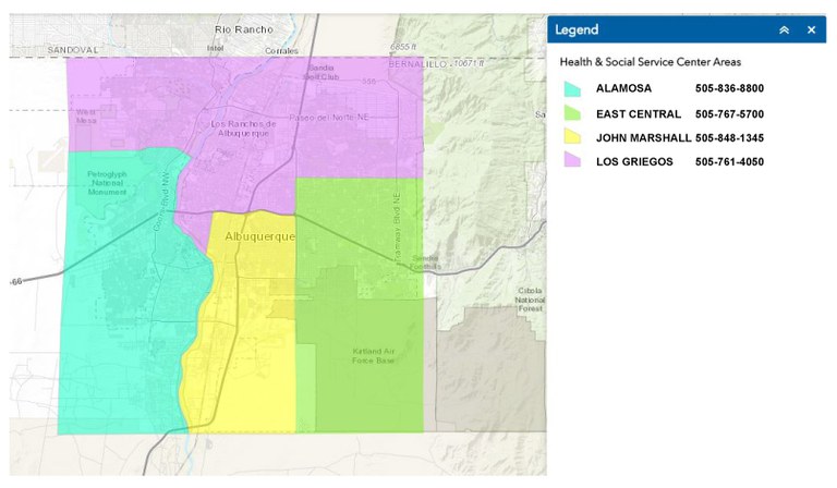 Health and Social Service Centers Service Boundaries