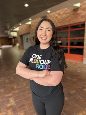 Staff wearing rainbow one albuquerque shirts