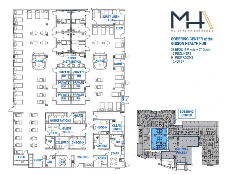 Sobering Center floor plan