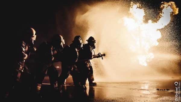 Firefighters at Night