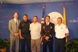 Ladder 15 is recognized by Mayor Berry