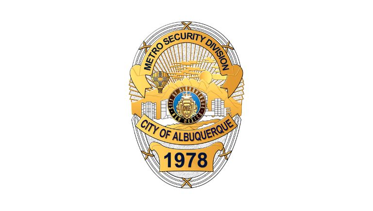 An oval badge with the City of Albuquerque seal, a hot air balloon, and the year 1978.