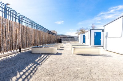 photo of pallet home and community garden at Gateway Recovery
