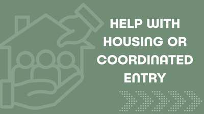 Graphic with a house and an arrow that says coordinated entry