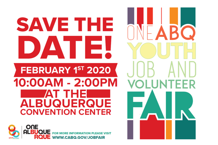 2020 One ABQ Youth Job & Volunteer Fair Save the Date