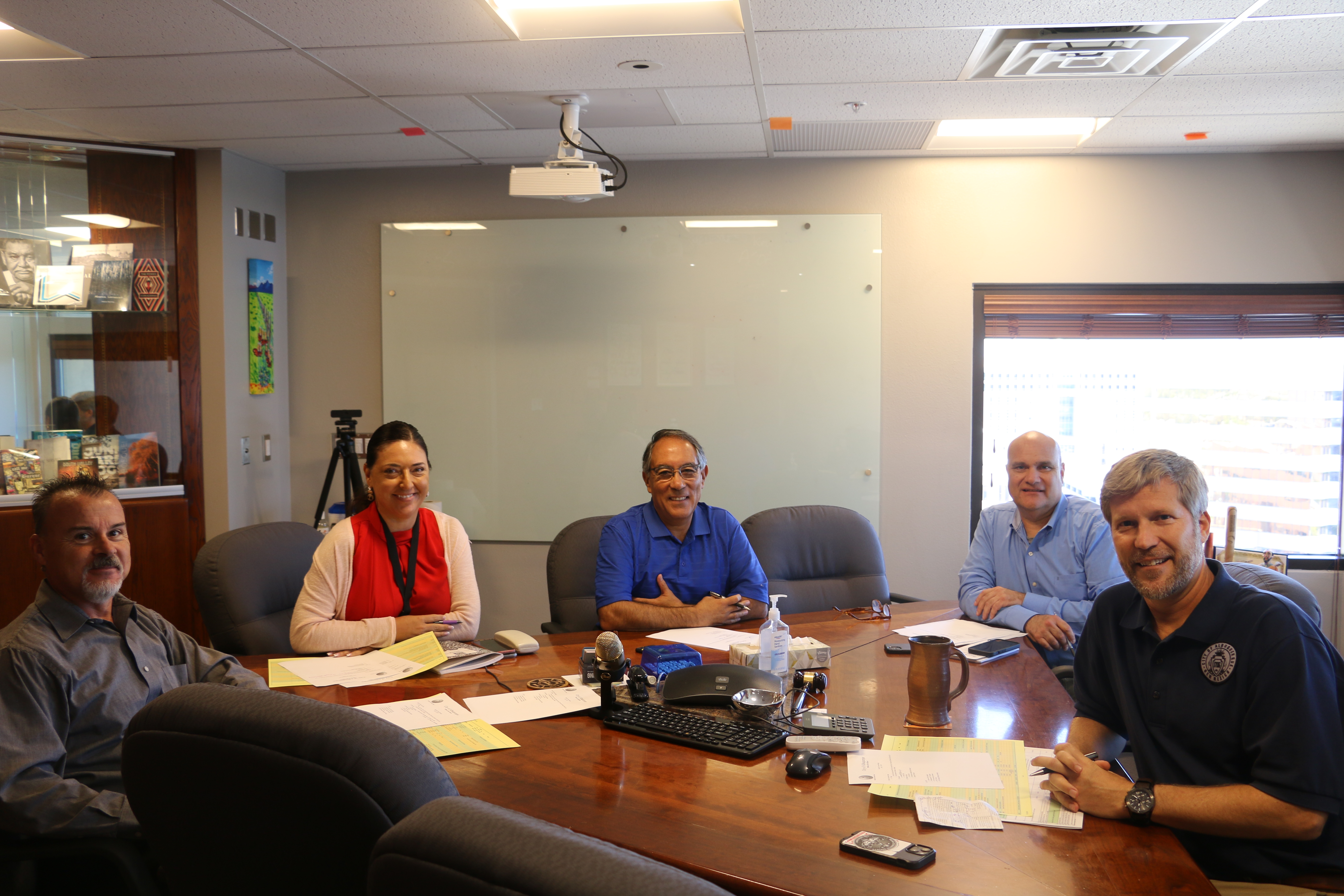 Mayors Office Staff sitting at a table