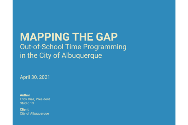 A PNG of the cover of the kids cabinet mapping the gap report.