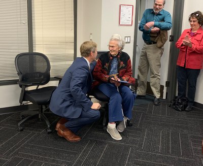 A JPG of Ruth receiving Nov. 2019 the One Albuquerque Award