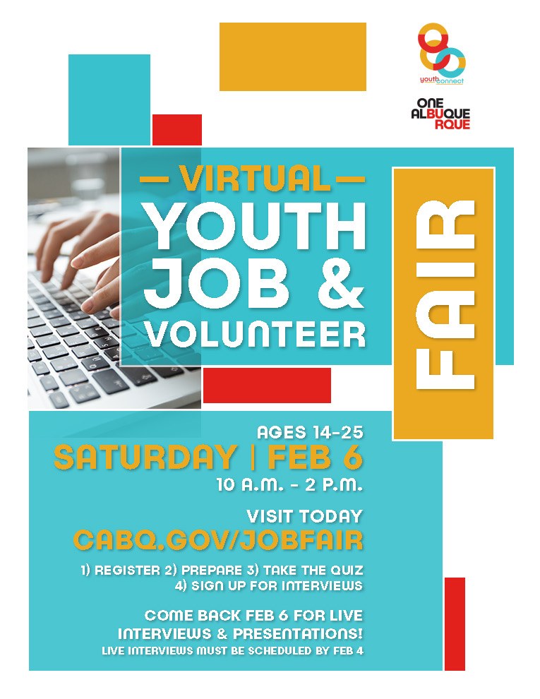 City of Albuquerque Hosts Virtual One Albuquerque: Youth Job & Volunteer Fair City of Albuquerque Hosts Virtual One Albuquerque: Youth Job & Volunteer Fair