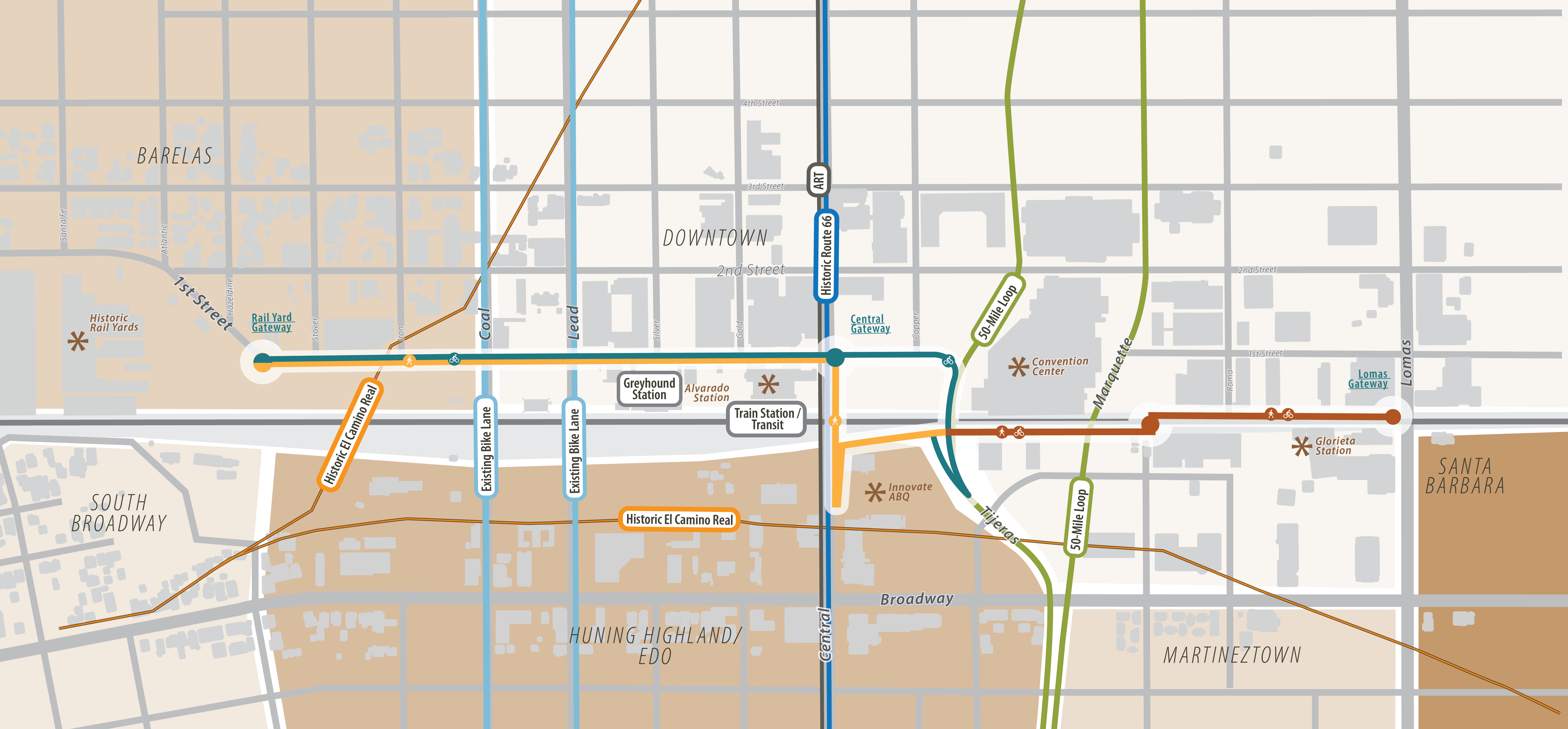 Albuquerque Rail Trail Connections Map