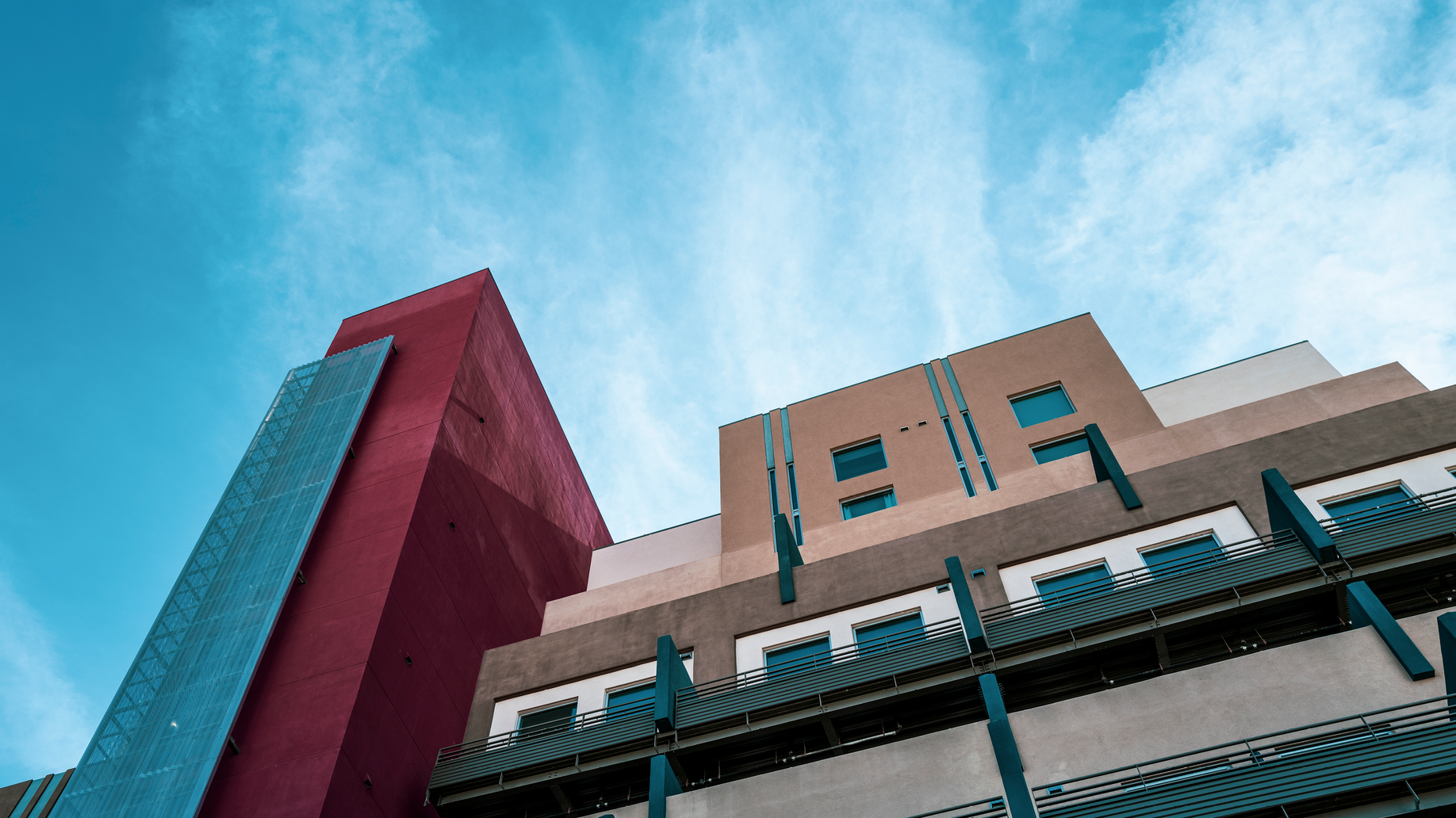 Buildings of downtown Albuquerque with blue sky in the background