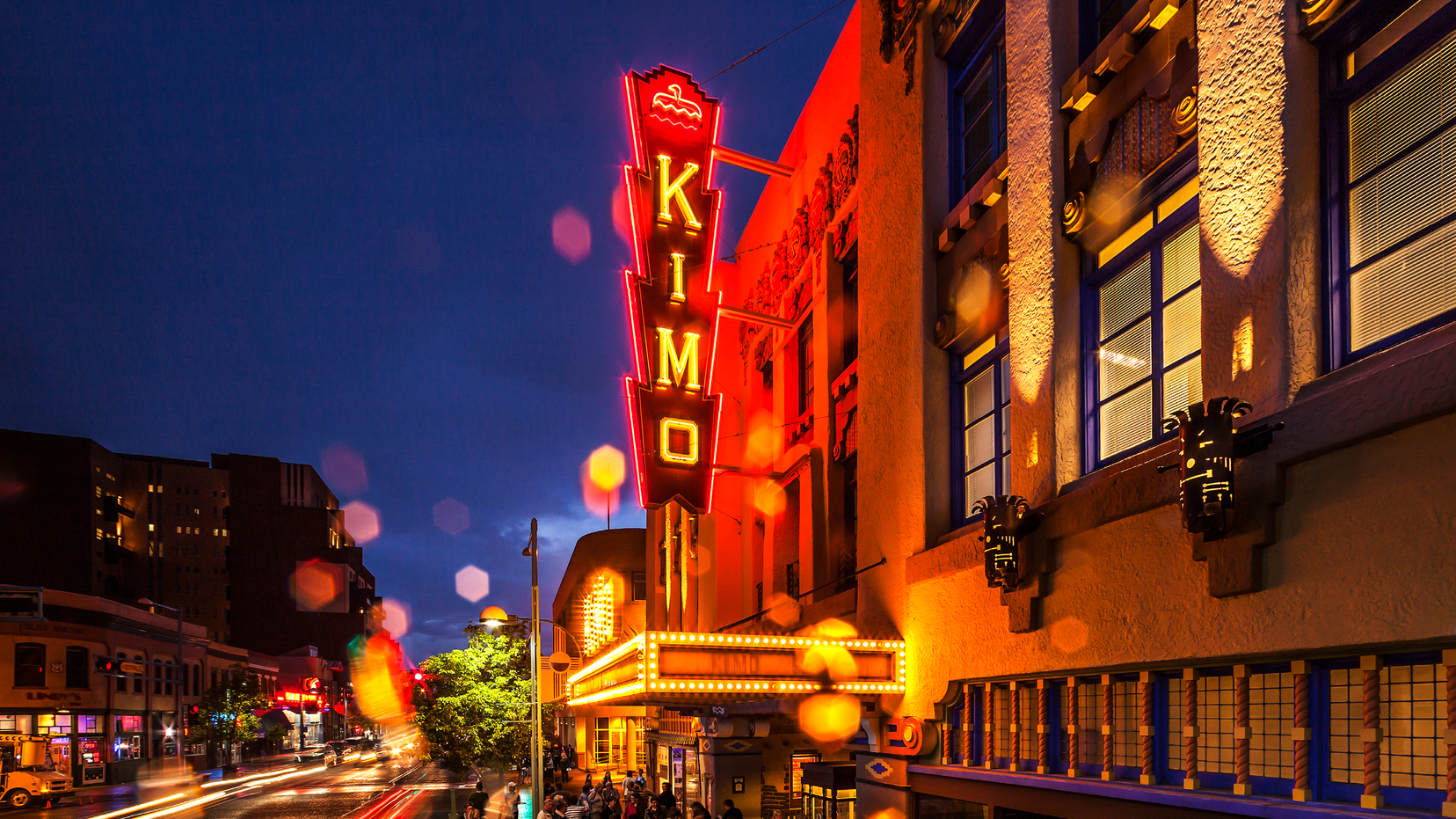 Kimo Theater Sign at Night Tile