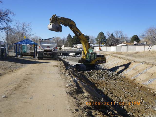 Removing concrete lining east of san pedro bridge