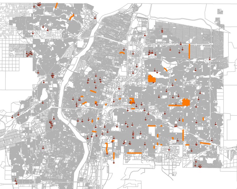 PermitsMapExample Example of map showing barricading permit sites