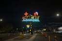 Route 66 East Gateway Sign lit up