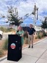 Jennifer Turner and Mayor Keller at East Central Press Conference