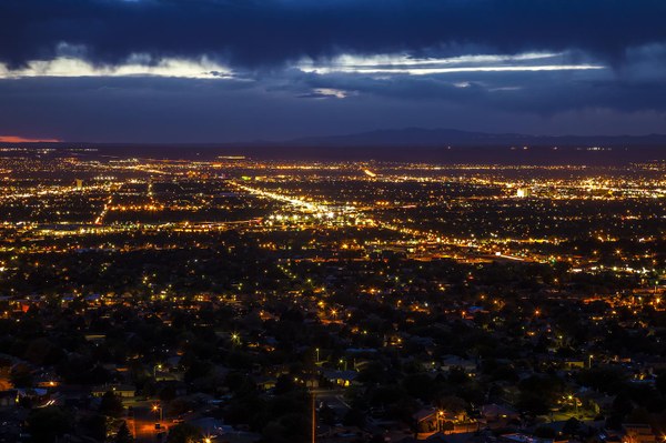 Lights of Albuquerqueu The lights of Albuquerque as seen from a hill overlooking the city.