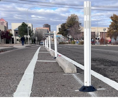 Delineators for MLK Boulevard looking west.