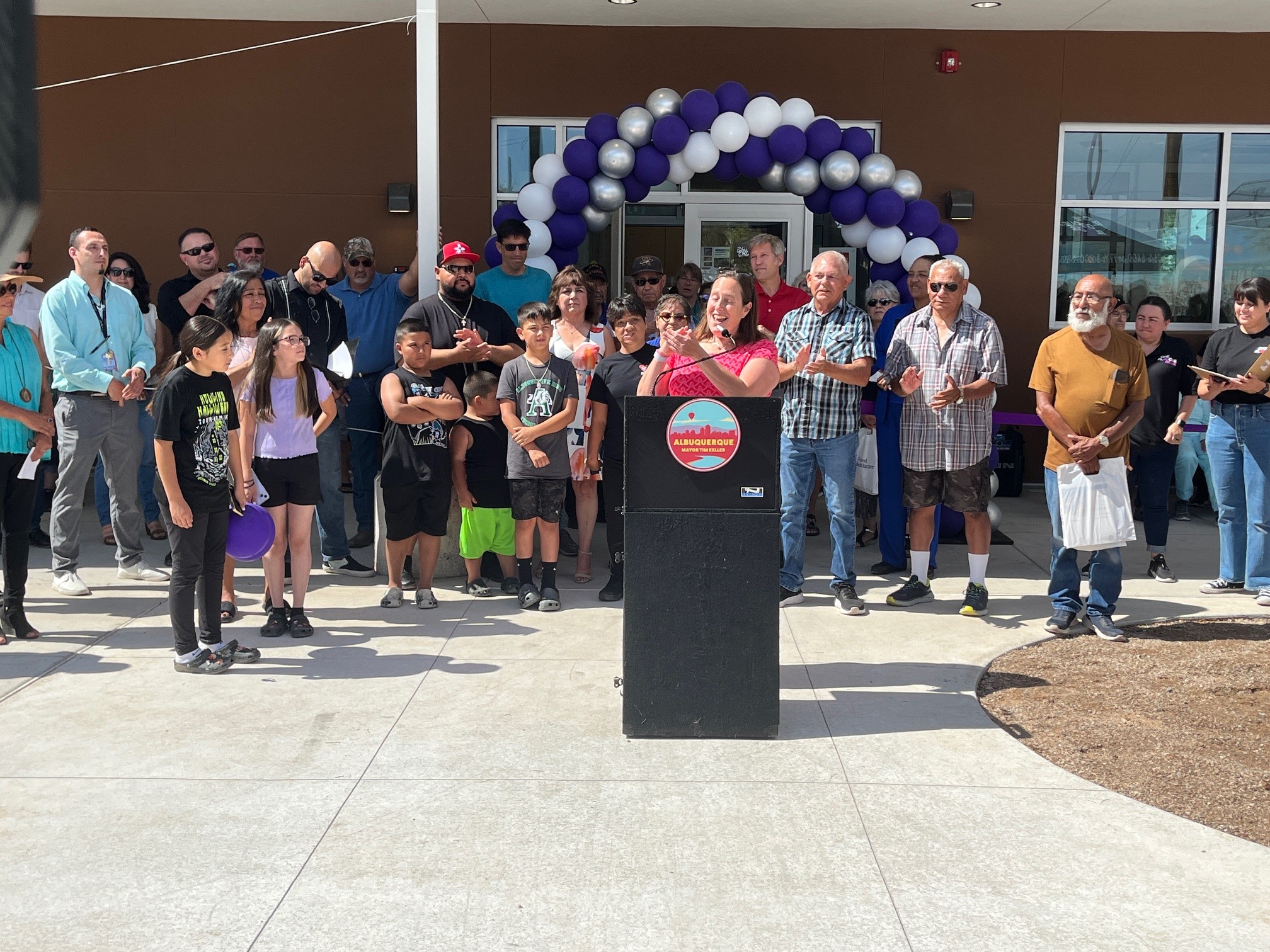 A photo of the people celebrating at the grand opening of the Martineztown Santa Barbara Multgen Center opening