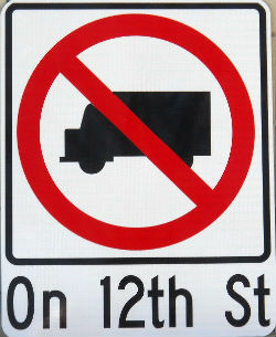 No Trucks Allowed Sign Image