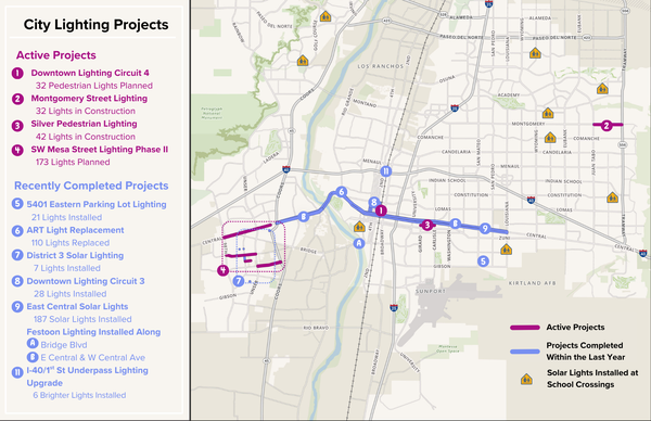 Map of the light projects that DMD has worked from 2025 through August 2026.