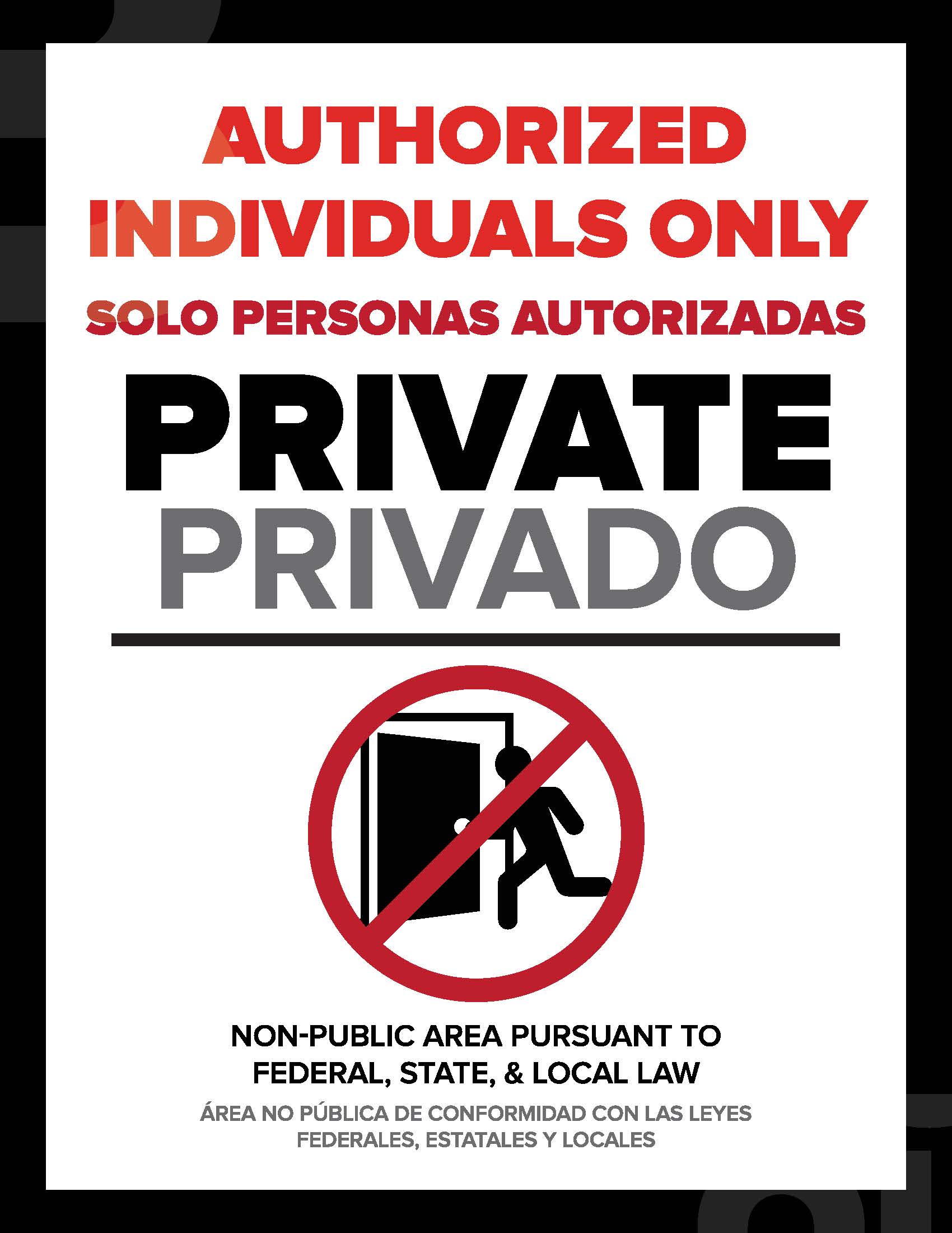 safer spaces sign bilingual