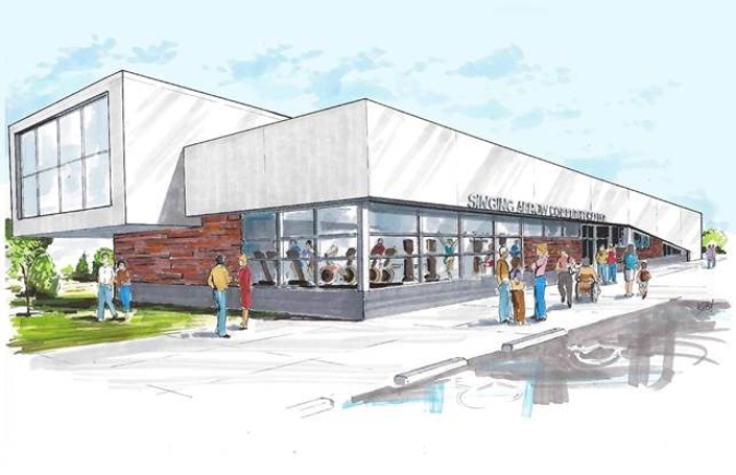 Artist rendering of what the new Singing Arrow Community Center will look like once completed