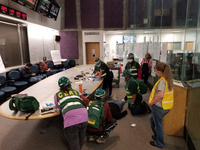 CERT members providing assistance during an exercise.