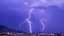 Blue Lightning over the Sandias at Night