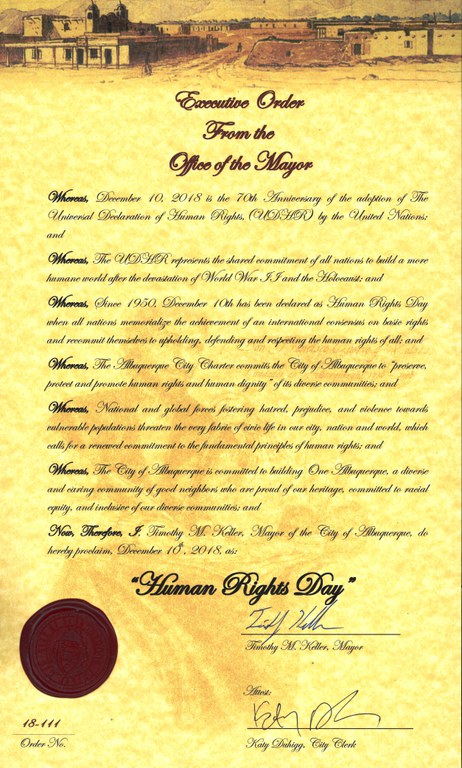 Human Rights Day proclamation