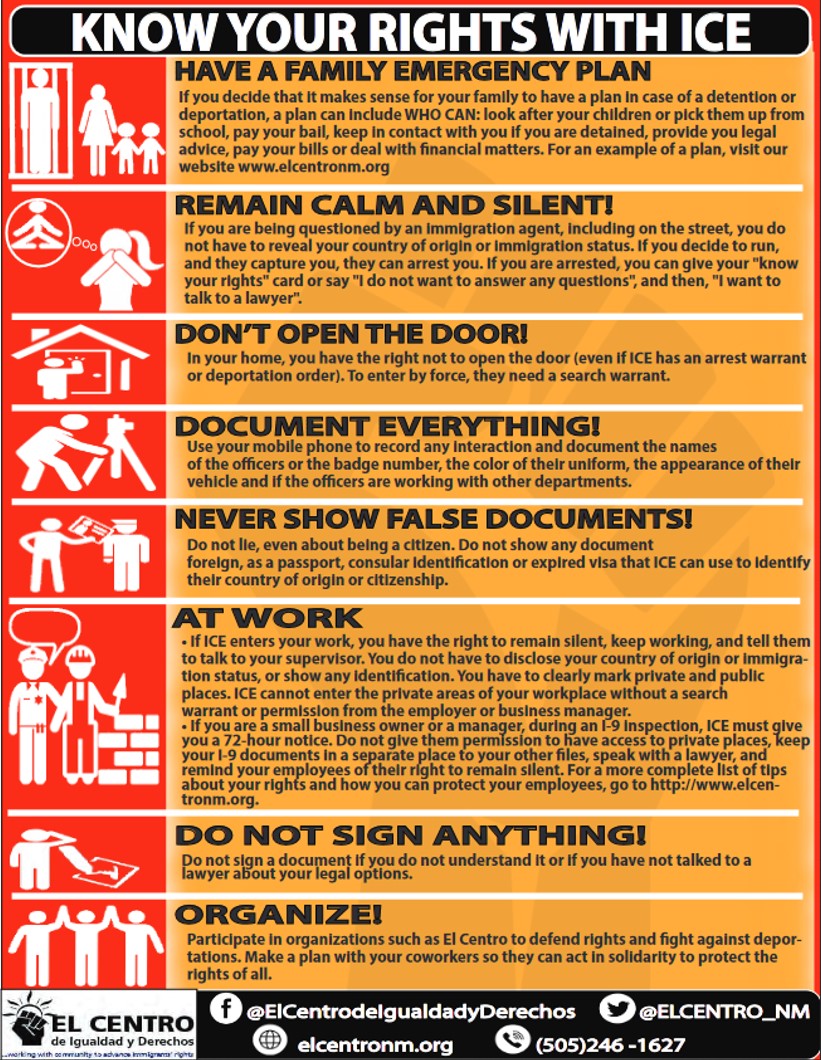 Know Your Rights with ICE Graphic