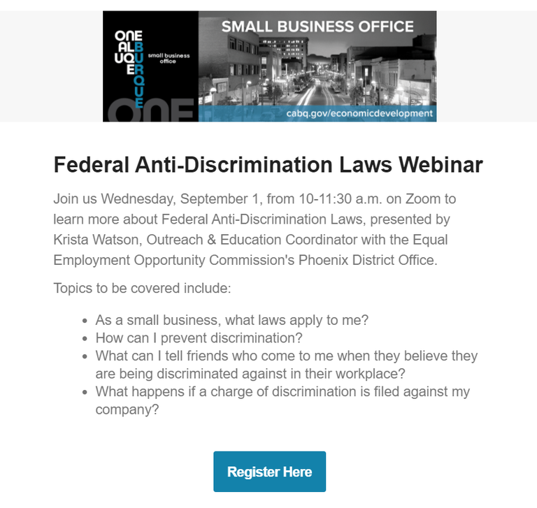 Federal Anti-Discrimination Laws Webinar