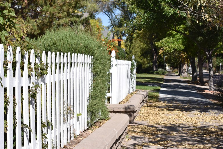 A fence in a District 2 neighborhood.